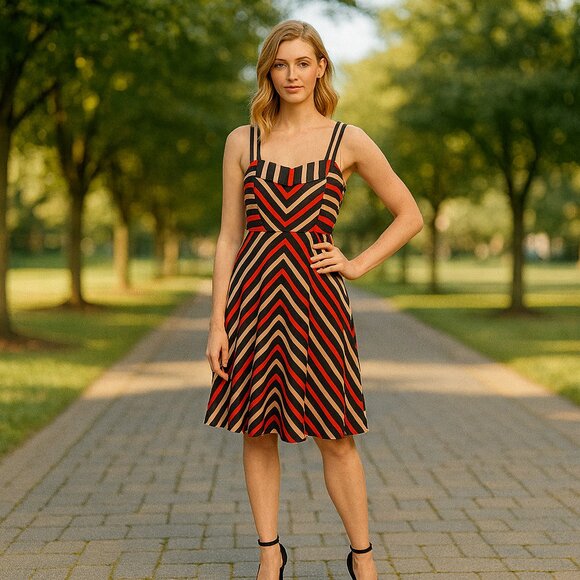 Kimchi Blue Striped Sweetheart Mini Dress Size Small - Picture 1 of 6